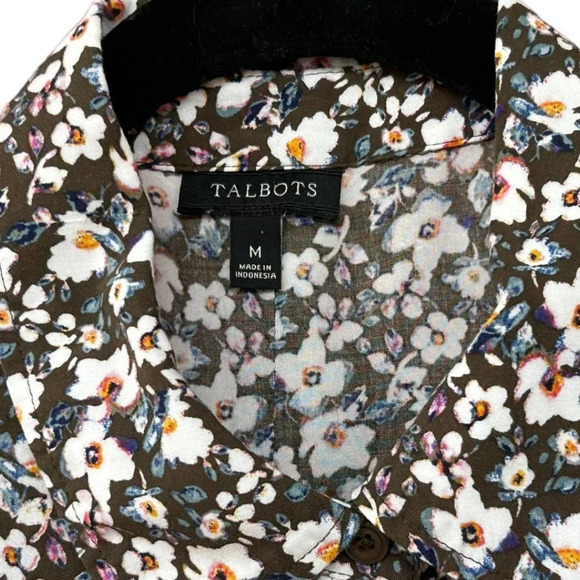 Talbots Women's Long Sleeve Button Down Floral Print Blouse Size Medium - Picture 3 of 6